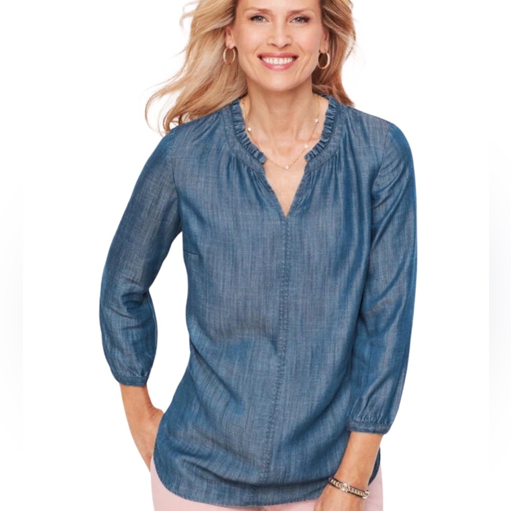 Talbots Feminine Denim Popover